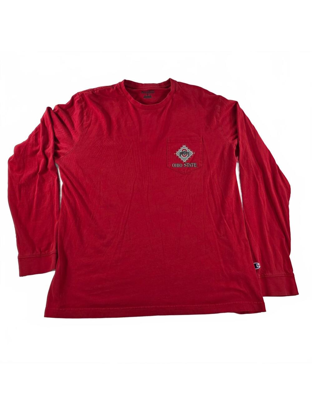 Champion Ohio State Buckeyes Men's XL Red Long Sleeve T-Shirt Super Soft